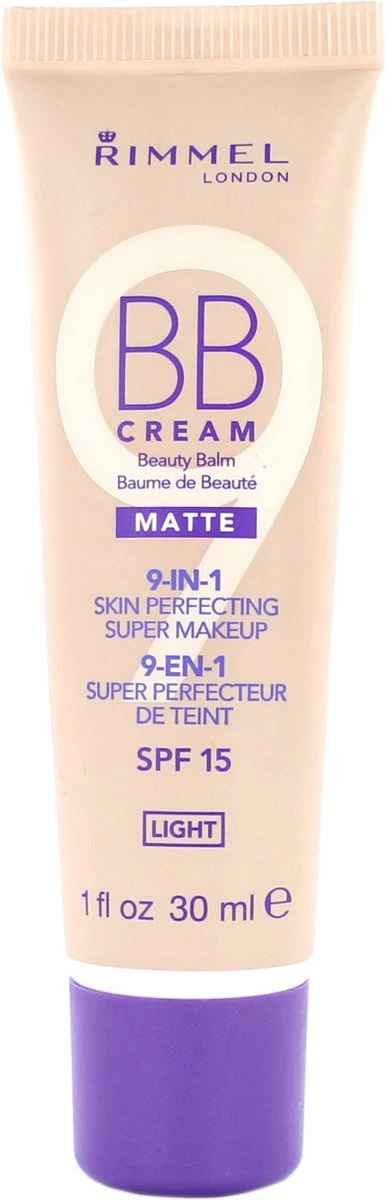 Rimmel London BB Cream 9-in-1 Matte Skin Perfecting Super Makeup - Light - BB Cream 4 Rimmel London BB Cream 9-in-1 Matte Skin Perfecting Super Makeup - Light - BB Cream - Afbeelding 2
