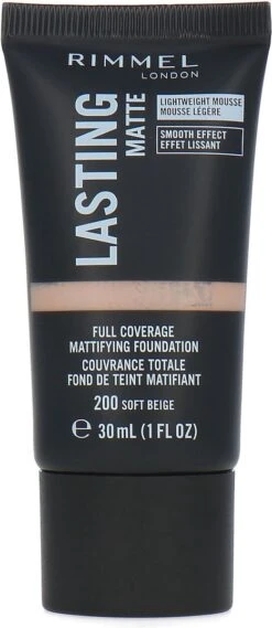Rimmel London Lasting Matte Foundation - 200 Soft Beige 19 Rimmel London Lasting Matte Foundation - 200 Soft Beige -Max Factor Winkel 521x1200 3