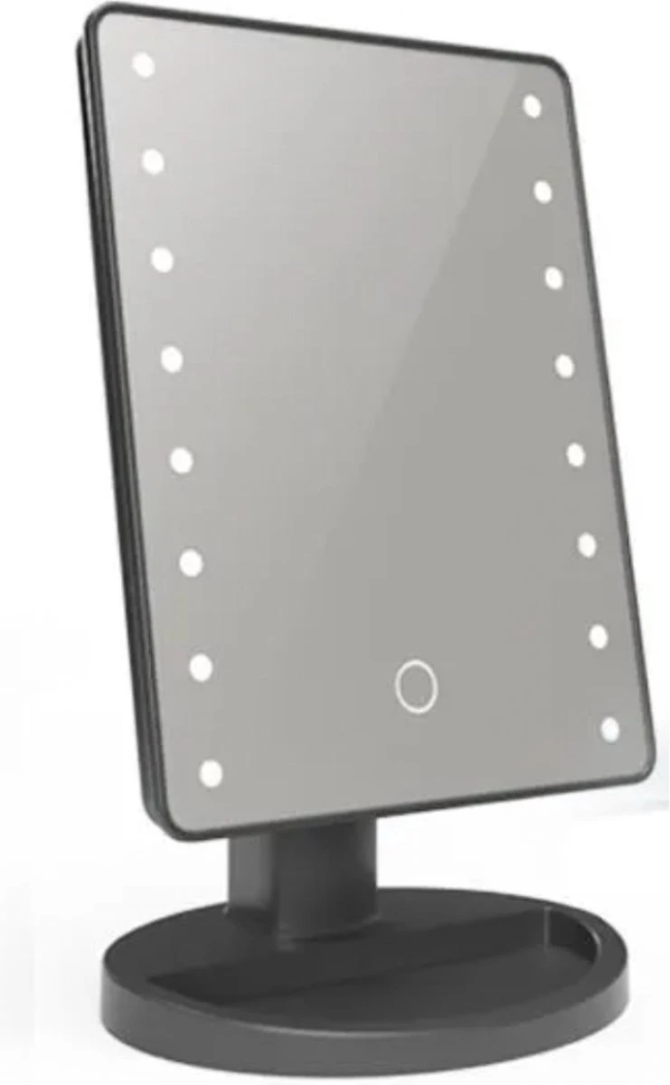 Make-Up Spiegel - LED Verlichting - Zwart - Cosmetica Spiegel - Scheerspiegel 4 Make-Up Spiegel - LED Verlichting - Zwart - Cosmetica Spiegel - Scheerspiegel - Afbeelding 2