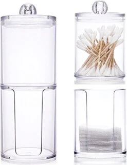 Without Lemon - Wattenstaafjes En Wattenschijfjes Houder - Dubbel Transparant Opberghouder - Opbergdoosje - Makeup Organizer - Open En Dichte Houder - Met Deksel - Stapelbaar -Max Factor Winkel 920x1200 3