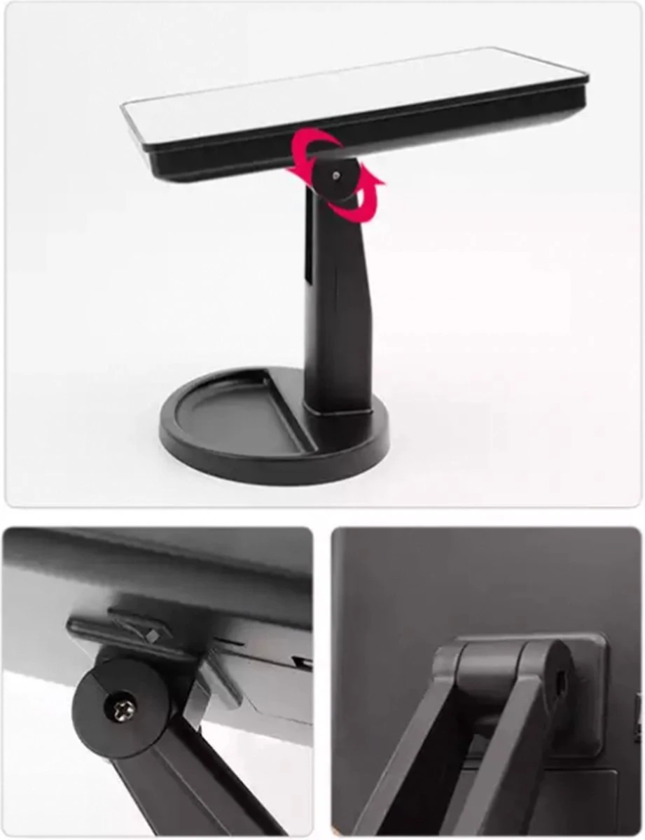 Make-Up Spiegel - LED Verlichting - Zwart - Cosmetica Spiegel - Scheerspiegel 6 Make-Up Spiegel - LED Verlichting - Zwart - Cosmetica Spiegel - Scheerspiegel - Afbeelding 4