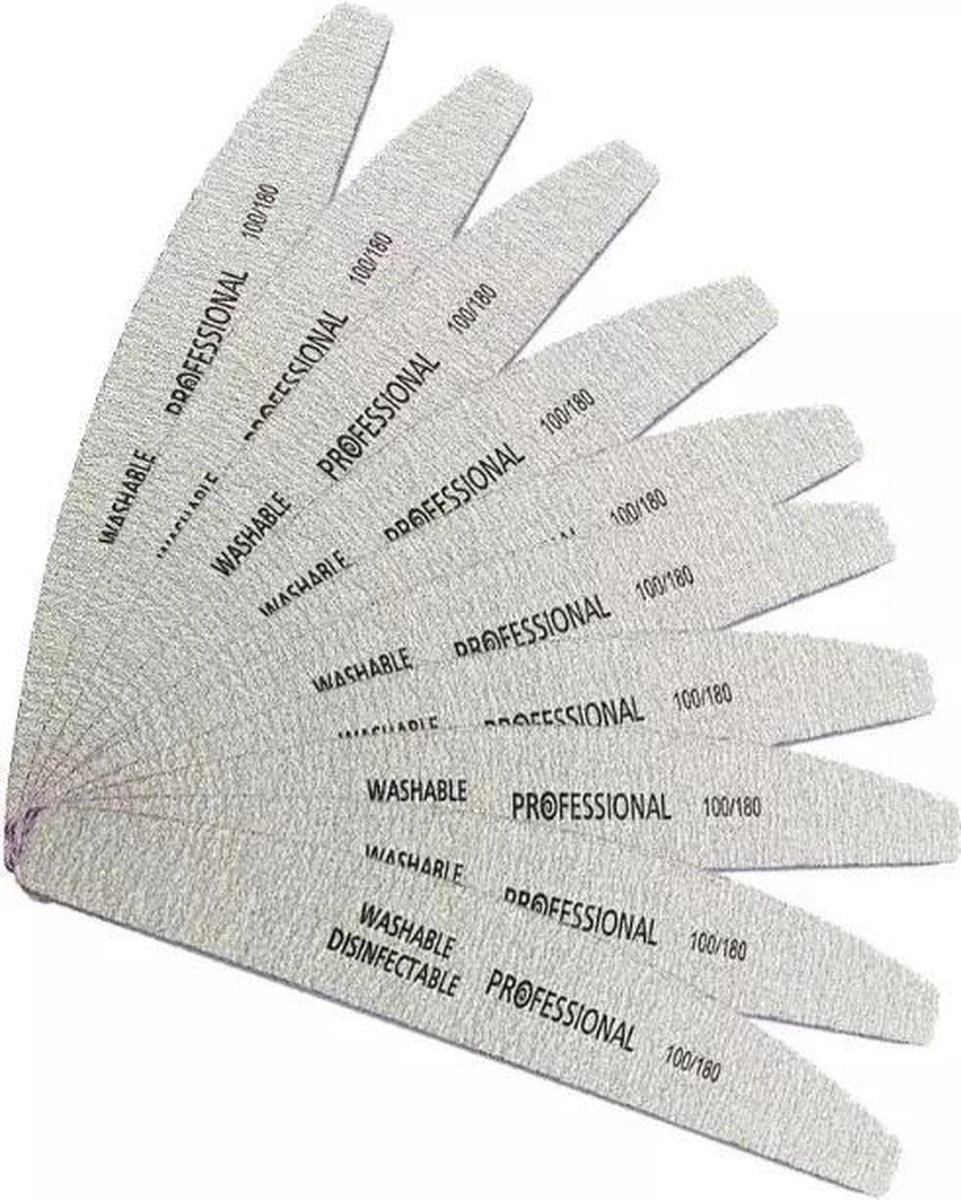 Merkloos Vijlen A+++ Kwalitiet - Half Moon - 15 Stuks - Half Moon - Professional - Acryl- Gel -Polygel - Gel Nagellak - Nagels - Vijlen - 100/180- Grit 3 Merkloos Vijlen A+++ Kwalitiet - Half Moon - 15 Stuks - Half Moon - Professional - Acryl- Gel -Polygel - Gel Nagellak - Nagels - Vijlen - 100/180- Grit